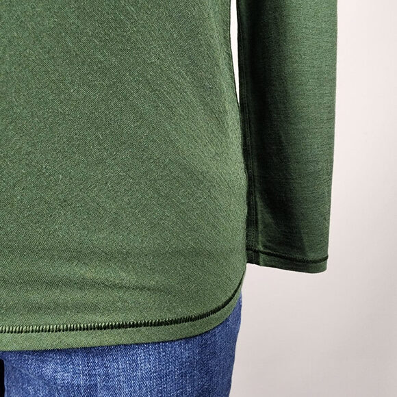 Kit & Ace Green Merino Wool Long Sleeve V-Neck Top Size S - Picture 3 of 10
